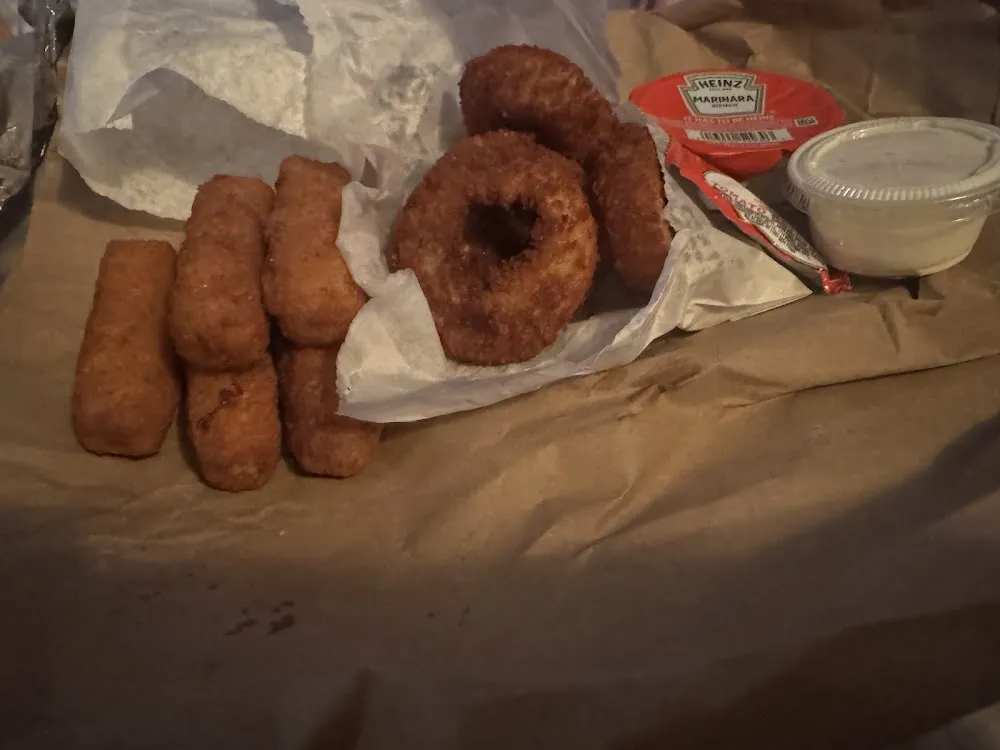 Onion Ring and Mozzarella Sticks